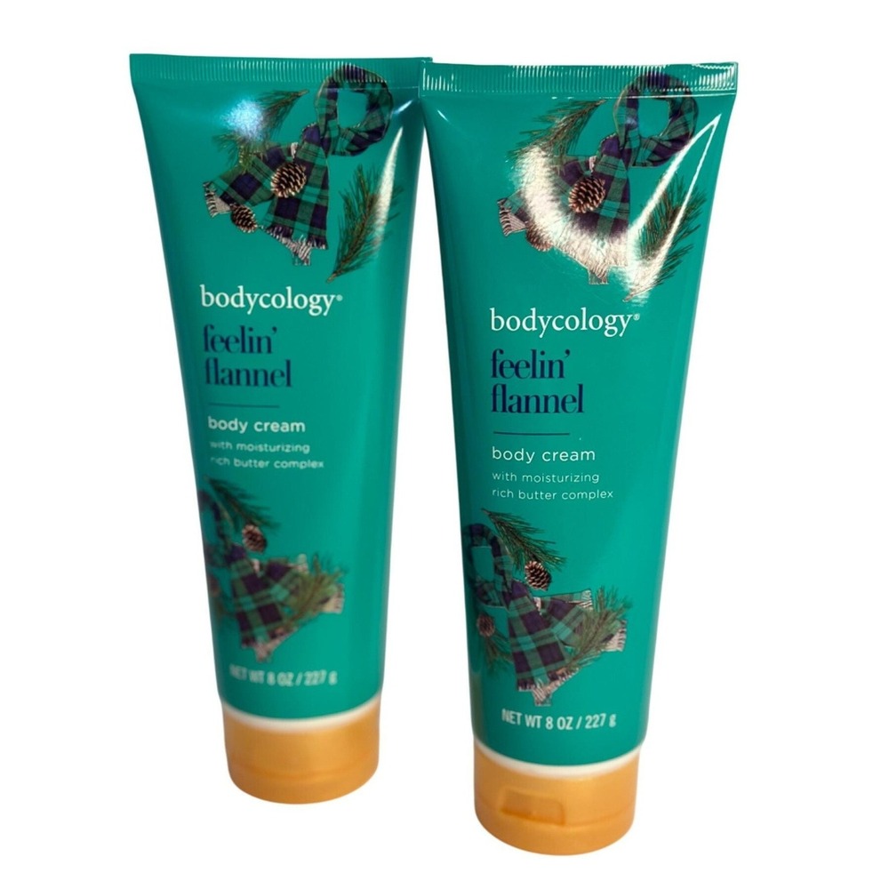 NEW Bodycology Feelin' Flannel Body Cream 2-Pack 8oz Shea Butter Moisturizing